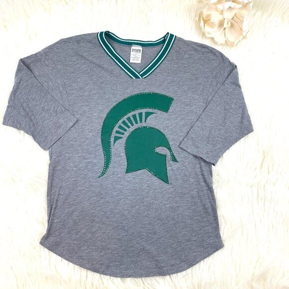 Pink Victoria's Secret Michigan State Spartans Tailgate Top Women's Size Small - Picture 1 of 6